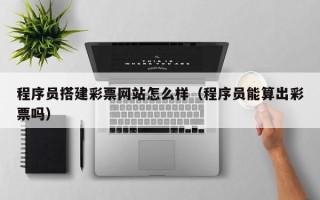 洛阳程序员搭建彩票网站怎么样（程序员能算出彩票吗）